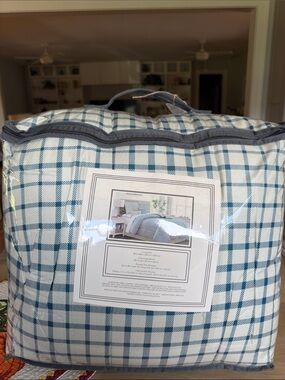 belk Blue and White Plaid Comforter Set